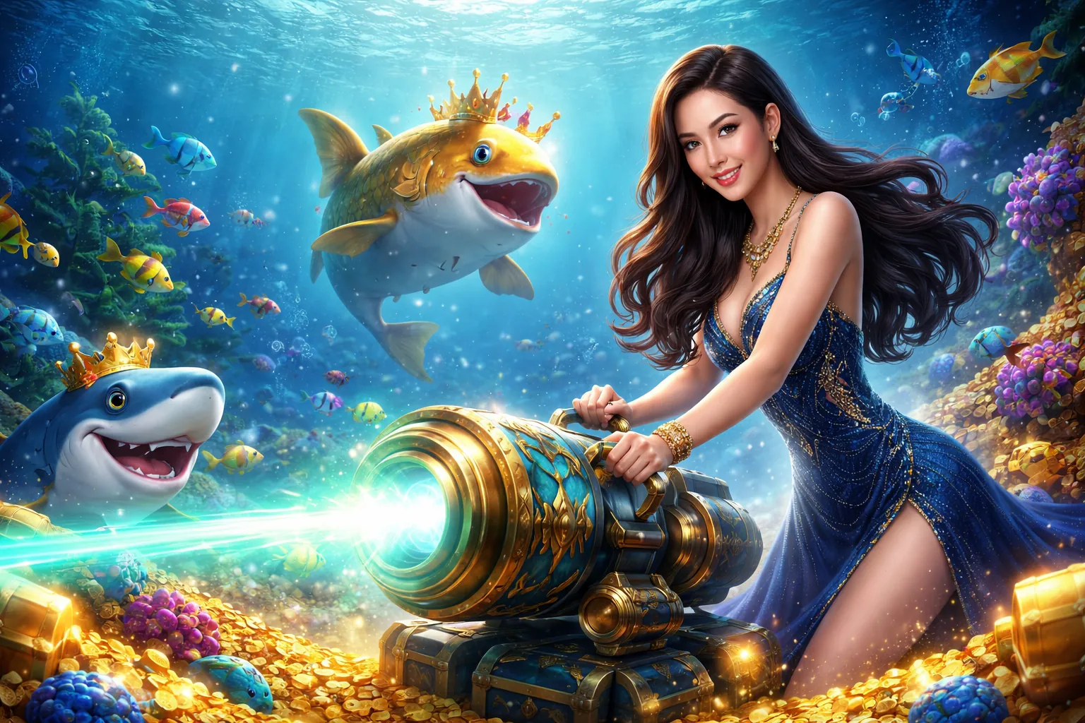 Hình ảnh pháo mạnh mẽ trong game bắn cá online