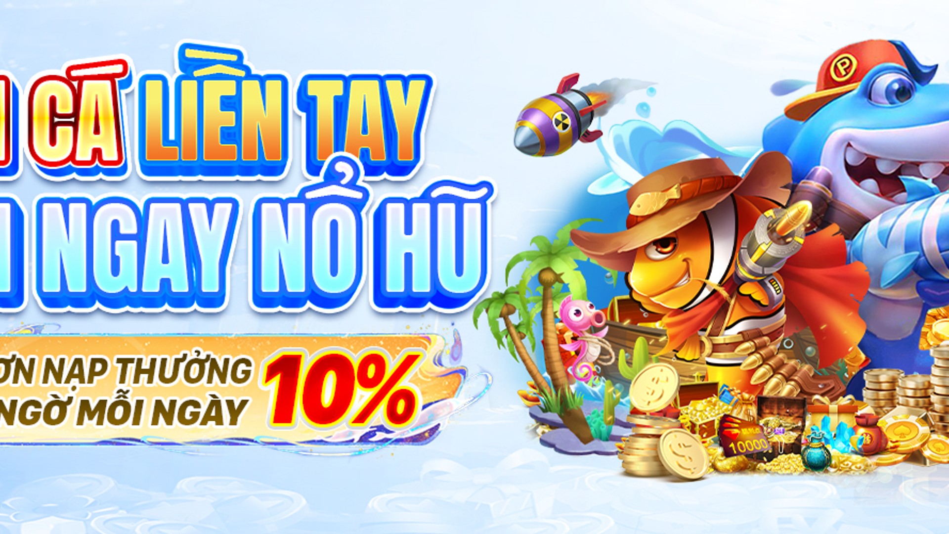 Hình ảnh chào mừng ưu đãi đăng ký mới cho trò chơi bắn cá online