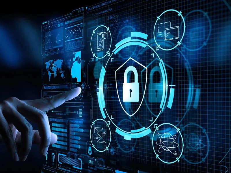 Hình ảnh minh họa bảo mật tài khoản với biểu tượng khóa và các lớp bảo vệ kỹ thuật số